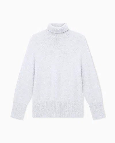 Giorgio Armani Oversized Turtleneck Sweater In Pure Cashmere Jersey In White
