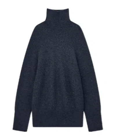 Giorgio Armani Oversized Turtleneck Sweater In Pure Cashmere Jersey In Brown