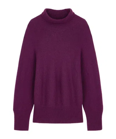 Giorgio Armani Oversized Turtleneck Sweater In Pure Cashmere Jersey In Purple