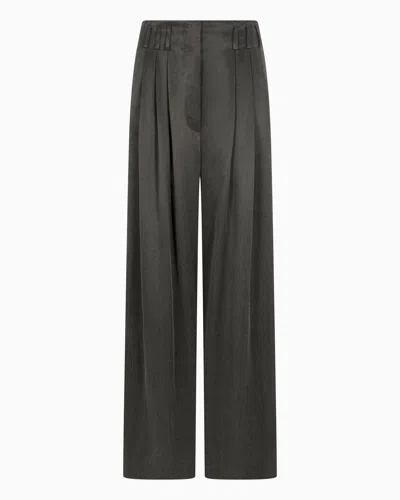 Giorgio Armani Palazzo Trousers In Black