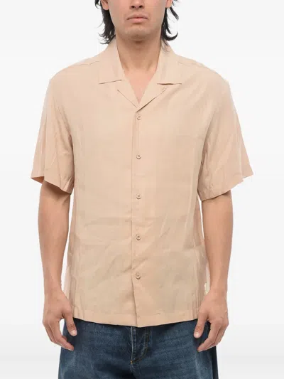 Giorgio Armani Palm-tree Embroidered Shirt In Neutral