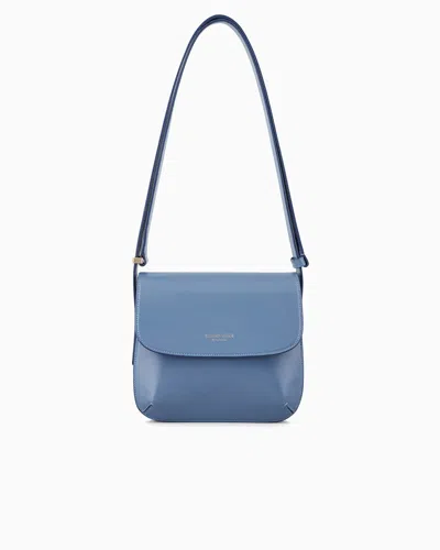 Giorgio Armani Official Store Small Palmellato-leather La Prima Bag In Azure
