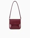 Giorgio Armani Official Store Small Palmellato-leather La Prima Bag In Bordeaux