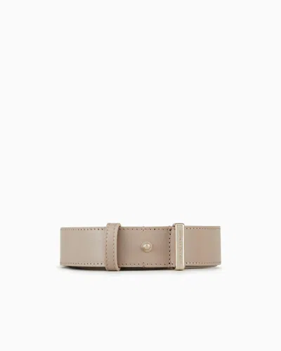 Giorgio Armani Official Store Palmellato-leather La Prima Belt In Beige