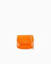 Giorgio Armani Official Store Mini La Prima Charm Handbag In Palmellato Leather In Orange