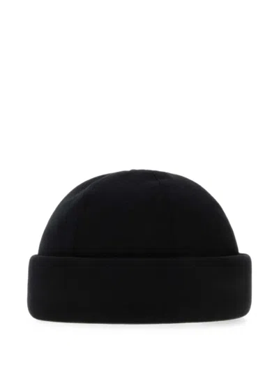 Giorgio Armani Panelled Beanie Hat In Black