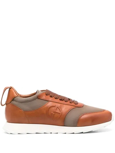 Giorgio Armani Panelled Low-top Sneakers In Multi