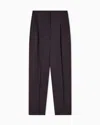 Giorgio Armani Pantalon À Une Pince En Laine In Black