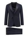 Giorgio Armani Single-breasted Wool Tuxedo Suit In Blue