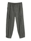 Giorgio Armani Chevron Virgin-wool And Cashmere Single-pleat Trousers In Black