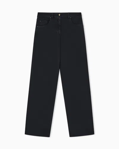 Giorgio Armani Pantalon En Denim De Coton Stretch In Black