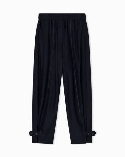 Giorgio Armani Pantalon En Jersey Stretch À Motif Nid D'abeille In Blue