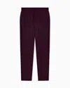 Giorgio Armani Pantalon Sans Pince En Tissu Gaufré Technique In Burgundy