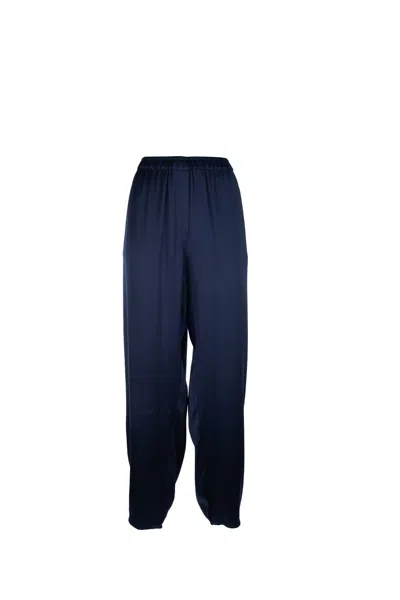 Giorgio Armani Relaxed Fit Ankle Length Lightweight Trousers In Blue