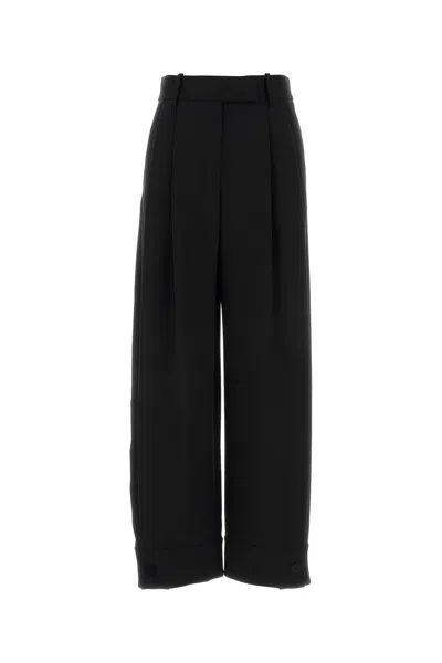 Giorgio Armani Black Crepe Wide-leg Pant In Multi