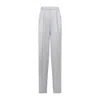 Giorgio Armani Grey Silk Satin Trousers With Double Pleats