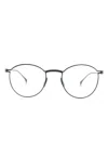 Giorgio Armani X Yuichi Toyama Round-frame Glasses In Blue
