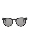 Giorgio Armani Panto Round-frame Sunglasses In Black