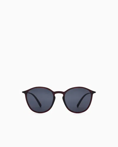 Giorgio Armani Panto Sunglasses In Burgundy