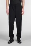 Giorgio Armani Virgin Wool Straight Tailored Trousers In Black