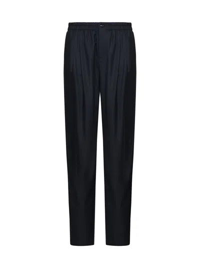 Giorgio Armani Pantalone In Lana Stretch Blu Notte  Uomo In Blue