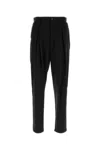 Giorgio Armani Classic Virgin Wool Pants In Black