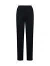 Giorgio Armani Elasticated-waistband Straight-leg Silk Trousers In Black