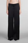 Giorgio Armani Wide-leg Silk Trousers In Black