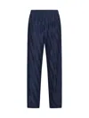 Giorgio Armani High-waist Pleated Trousers In Blu Abisso