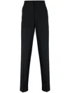 Giorgio Armani Pressed-crease Virgin Wool Tailored Trousers In Blue