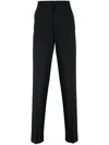 Giorgio Armani Pressed-crease Virgin Wool Tailored Trousers In Blue
