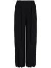 Giorgio Armani Elasticated-waistband Straight-leg Trousers In Black