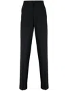 Giorgio Armani Pressed-crease Virgin Wool Tailored Trousers In Blue