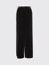 Giorgio Armani Wide-leg Trousers In Viscose And Silk In Brown
