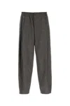 Giorgio Armani Wool Blend Pant With Back Pockets And Button Detail In Gray