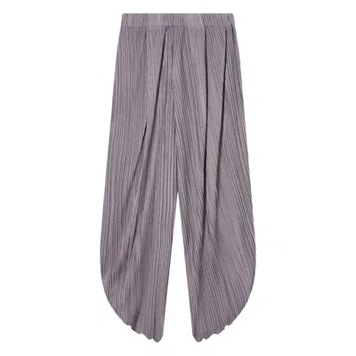 Giorgio Armani Pleated T-shirt Trousers With Elastic Waistband For Women In Gray