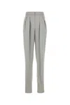 Giorgio Armani Grey Double Silk Satin Trousers In Green