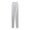 Giorgio Armani Grey Silk Satin Trousers With Double Pleats In Grey