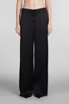 Giorgio Armani Wide-leg Silk Trousers In Black