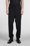 Giorgio Armani Virgin Wool Straight Tailored Trousers In Black