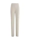 Giorgio Armani High Waist Slim Fit Trousers With Seam Detailing In White