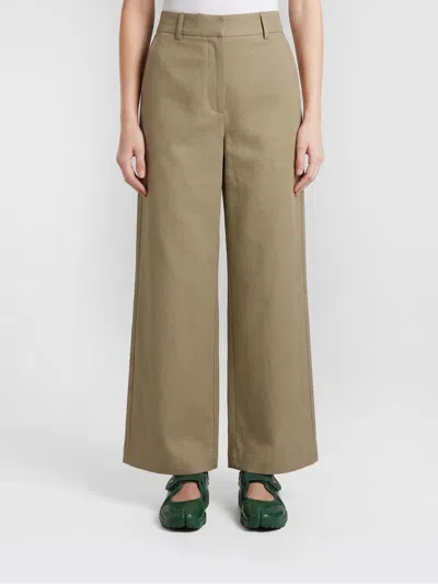 Giorgio Armani Smoky Quartz Green Linen Trousers