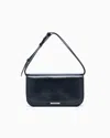 Giorgio Armani Patent Leather Clutch Bag With Shoulder Strap In Black