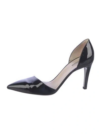 Pre-owned Giorgio Armani Patent Leather D'orsay Pumps In Blue