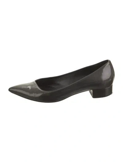 Pre-owned Giorgio Armani Patent Leather Flats In Black