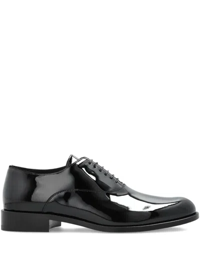 Giorgio Armani Patent-leather Lace-up Shoes In Black