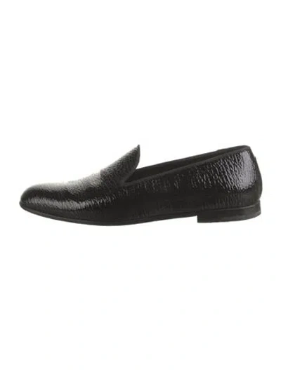 Pre-owned Giorgio Armani Patent Leather Loafers In Black