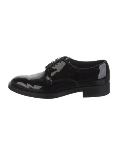 Pre-owned Giorgio Armani Patent Leather Oxfords In Black