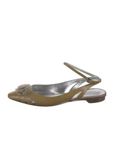 Pre-owned Giorgio Armani Patent Leather Slingback Flats In Multi