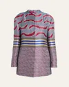 Giorgio Armani Pattern Jacquard Single-breasted Jacket In Multi